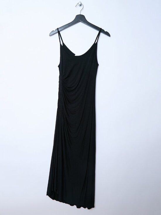 A.L.C. Dresses & Skirts - A.L.C. Lelah Ruched Side Spaghetti Thin Strap Slinky Black Midi Dress Cocktail